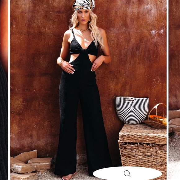 Vici NO PROMISES RIBBED KNIT CUTOUT JUMPSUIT - Picture 9 of 12